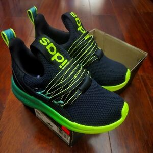 Adidas Kids Black and Green Shoes Size 11